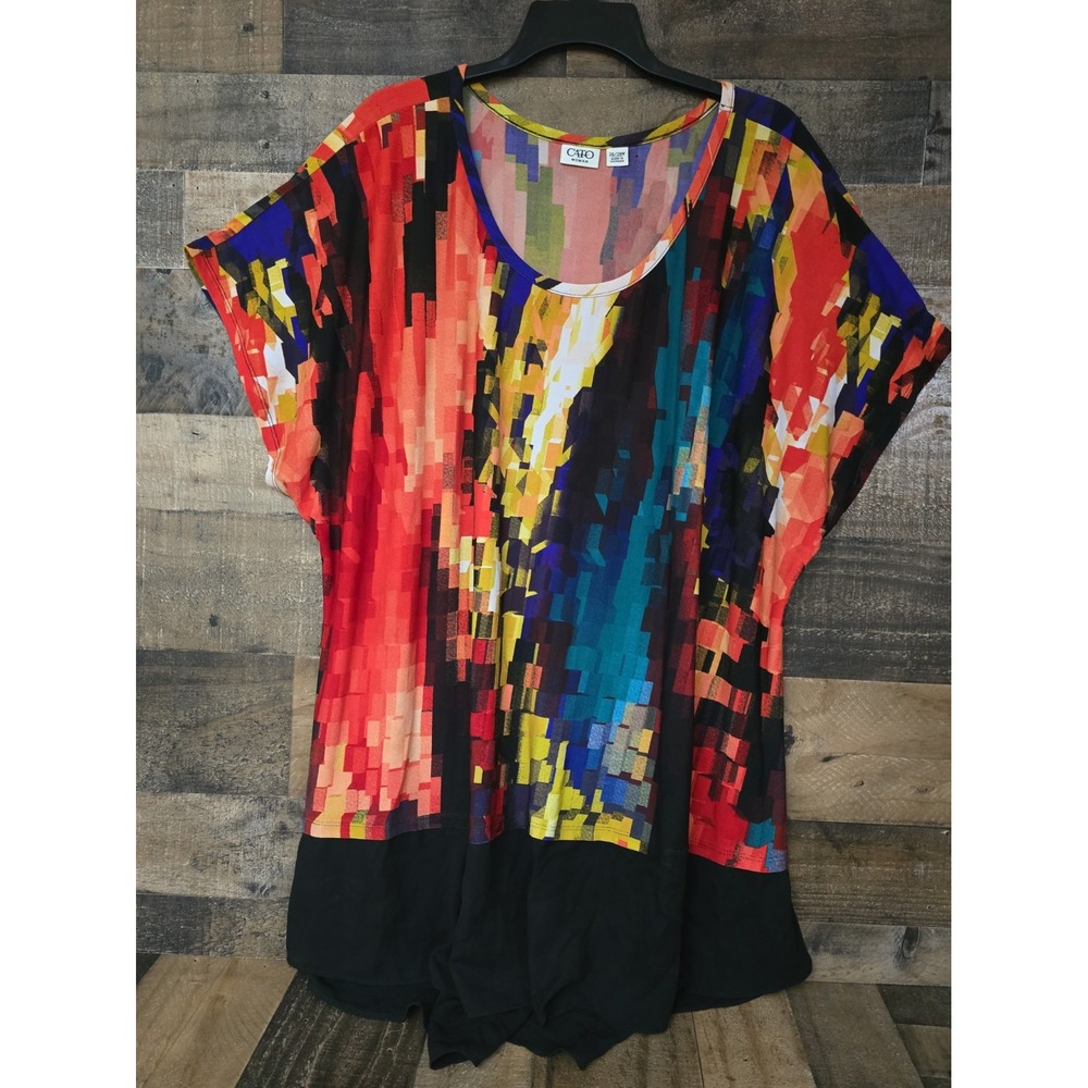Cato Geometric Artsy Tunic Womens 26/28 Colorful Festival Whimsy Maximalist